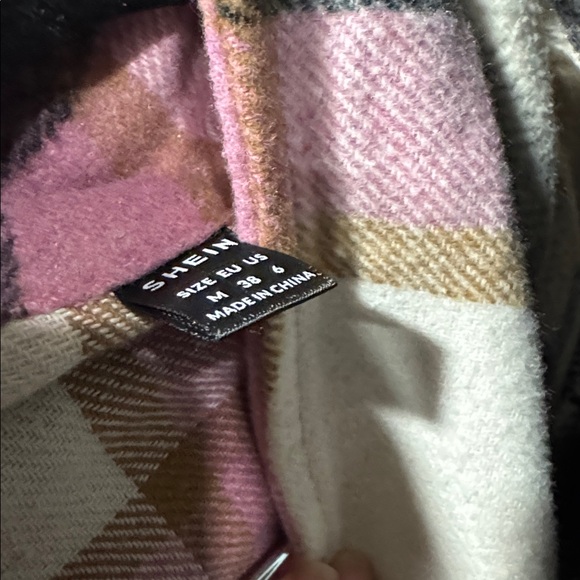 Pink Plaid Button-Up Skirt and Jacket Set - Picture 2 of 2